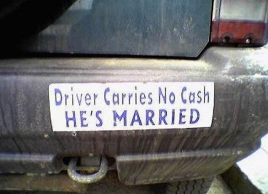 bumper sticker that is funny